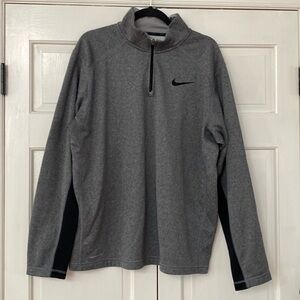 Nike Golf Thermafit Gray Grey Black Swoosh Pullover Jacket Sweatshirt Size XL‎